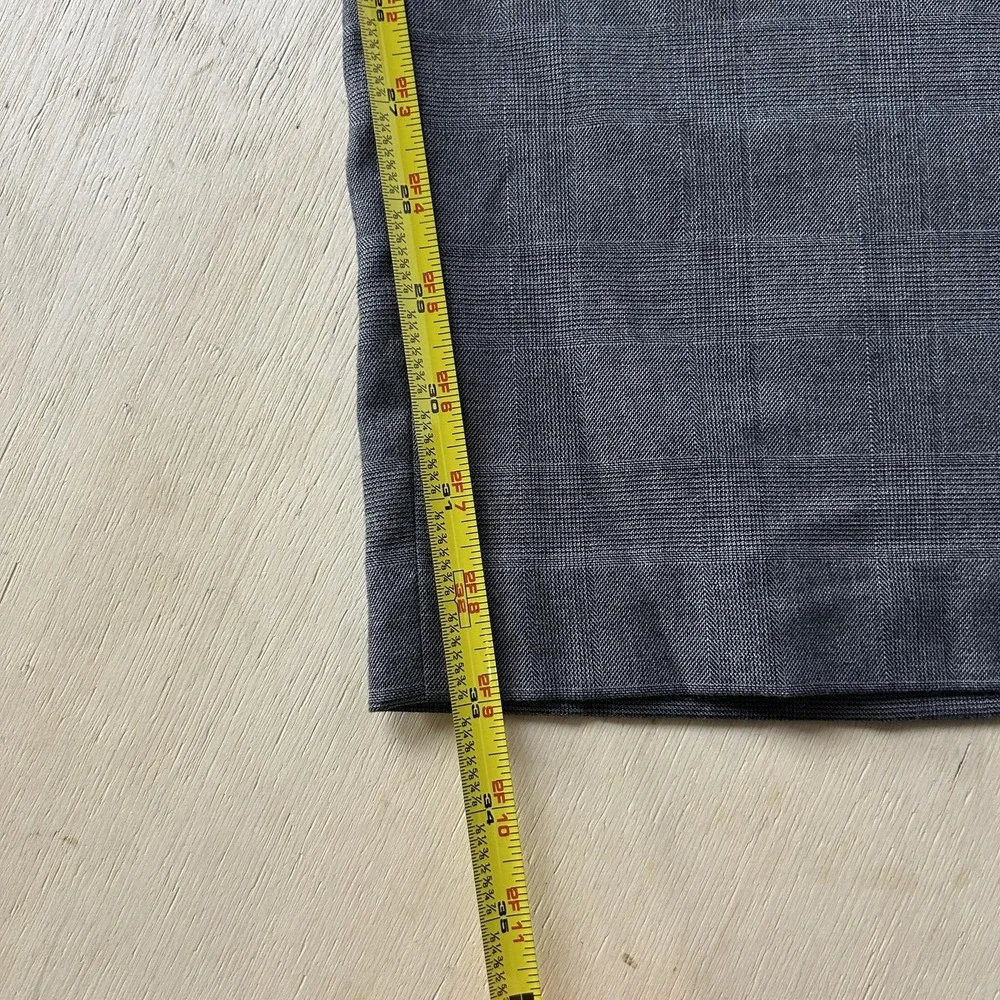 Banana Republic Pants Mens 34x34 Gray Plaid Tailored Slim Fit Dress Workwear